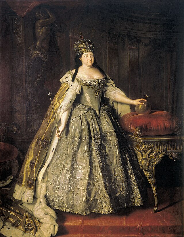 Portretul împărătesei Anna Ivanovna realizat de către Louis Caravaque în 1730