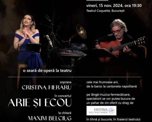 Concertul „ARIE ȘI ECOU” vine cu o nouă reprezentație la Teatrul Coquette din București pe 15 noiembrie 2024