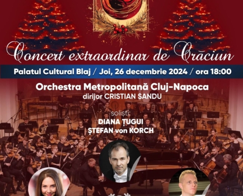 Tenorul Ştefan von Korch în premieră la Palatul Cultural din Blaj pe 26 decembrie 2024 în Concertul extraordinar de Crăciun