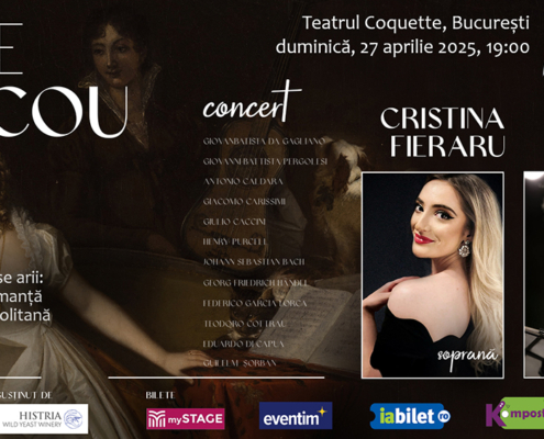 Muzică de Purcell și canzonete napolitane, duminică 27 aprilie 2025 la Teatrul Coquette Muzică de Purcell și canzonete napolitane, duminică 27 aprilie 2025 la Teatrul Coquette