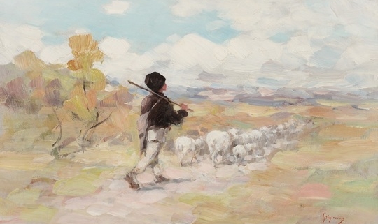 nicolae grigorescu ciobanas cu turma de mioare